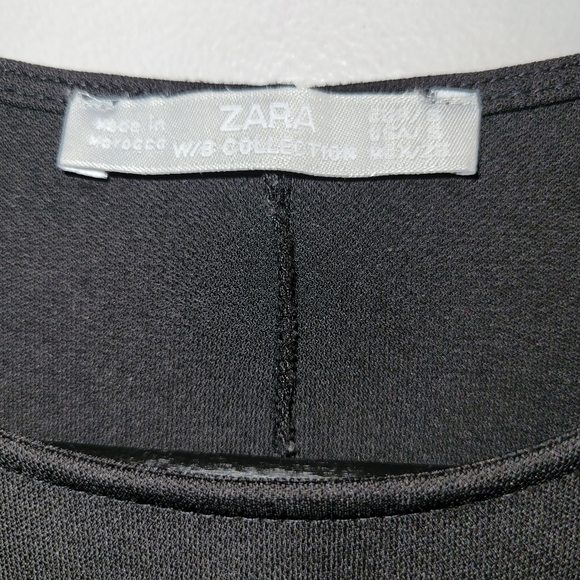 🖤 Zara Black Long Sleeved Dress Self Tie Assymetrical Hem LBD Ladies Small - Picture 5 of 7